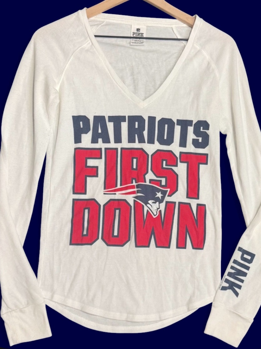 VS PINK New England Patriots Thermal Long Sleeve 2012 RARE